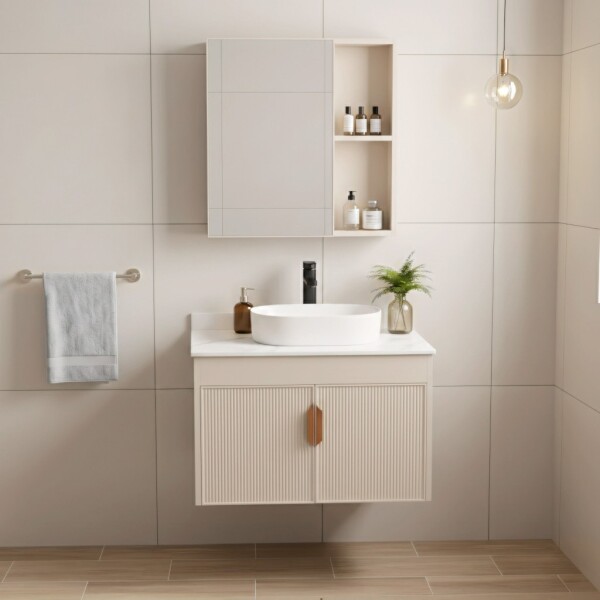 REA - Koupelnová sestava nábytku s deskou Modo 60cm Beige REA-M096
