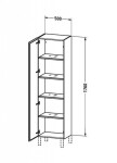 DURAVIT - L-Cube Vysoká skříňka 176x50x36 cm, panty vlevo, bílá mat LC1181L1818