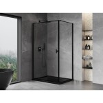 MEXEN/S - Mist-B sprchový kout dveře křídlové levá 90 x 70, černá okraj, černá 8A2T-090-070-70-70-L