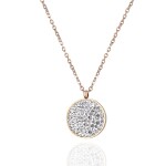 Ocelový náhrdelník se zirkony Melissa Gold - chirurgická ocel, Bílá/čirá 40 cm + 5 cm (prodloužení)