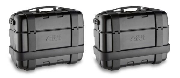 Trk33Bpack2 sada 2 kufrů Givi Trk 33B Trekker černý s hliníkovým černým víkem (Monokey) se stejným