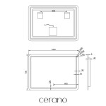 CERANO - Koupelnové LED zrcadlo Retano - 120x70 CER-NT2151-120X70