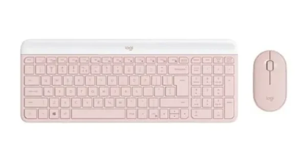 Logitech MK470 Slim růžová / Bezdrátová sada klávesnice a myši / US layout (920-011322)