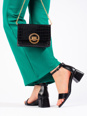 Trendy sandály černé dámské na širokém podpatku
