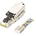 Digitus Adaptér pro patch kabel CAT 5e, 2x CAT 5e, stíněné PC-PC, 2x samice RJ45 až 1x samec RJ45, 0