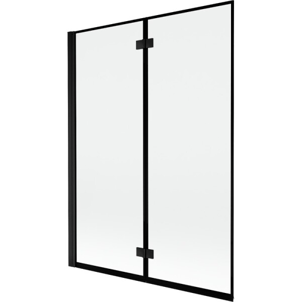 MEXEN - MIST vanová zástěna 130x150 cm 6mm 2-s, černá, okraj, levá 8A9-130-002-70-70-L