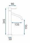 REA - Umyvadlová baterie Level zlatá vysoká REA-B2045