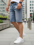 Pánské džínové šortky s páskem modré FashionStreet SX2577 s34