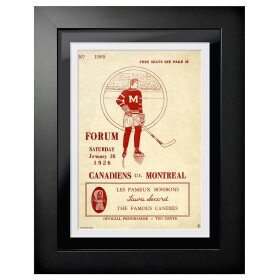 Mustang Obraz v rámu Montreal Canadiens NHL Program Cover Forum Sports Magazine Canadiens vs. Montreal 1926