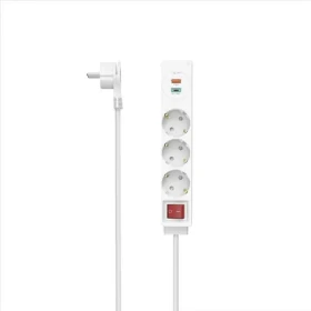 Hama prodlužovací přívod / 3x zásuvka schuko / USB-C PD /USB-A QC / 18 W / 1,4 m (223185)