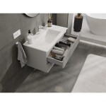 MEXEN/S - Rivel koupelnová skříňka 90 cm s umyvadlem Otis, 2 zásuvky, reliéf , šedá mat/bílá mat 91A20-09047-2-BFF62-W18M01