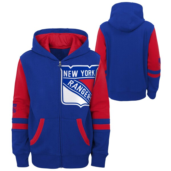 Outerstuff Dětská Mikina New York Rangers Faceoff Colorblocked Fleece Full-Zip Velikost: Dětské 14 let)