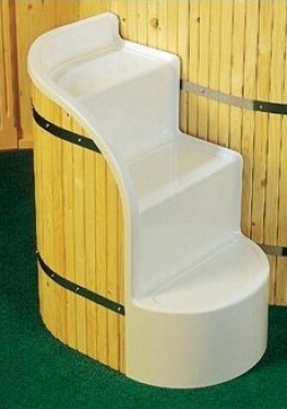 Schůdky k ochlazovací kádi, laminátové - bílé