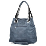 Módní dámská koženková kabelka na rameno Žanet, džínově modrá