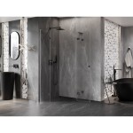 MEXEN/S - Lunar L sprchový kout čtvrtkruh křídlový 90 x 90, transparent, grafit metal 833L-090L-090P-95-00