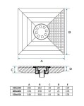 MIDAS Poklop se sifonem, PP DN 550 x 550 mm, zatížení do 1,5t +