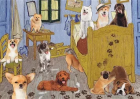 TREFL Puzzle Psí revoluce v pokoji van Gogha