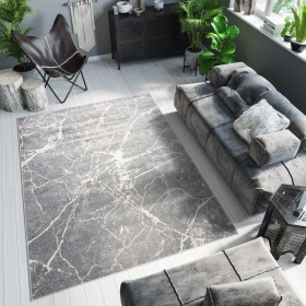 DumDekorace Šedý designový koberec s mramorovým vzorem Šířka: 160 cm | Délka: 220 cm