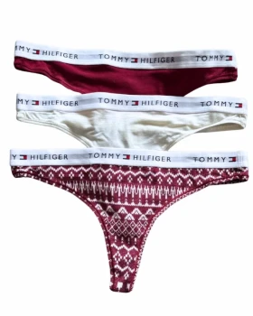 Dámská tanga Tommy Hilfiger UW06134 VÁNOCE 3 ks
