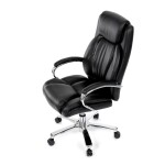 Kancelářské křeslo, houpací mechanismus, černá ekokůže, KA-F1385 BK