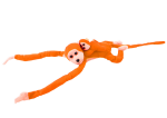 Mamido Plyšová opička s mláďátkem 90 cm oranžová