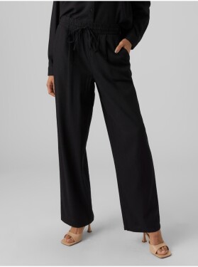 Černé dámské kalhoty příměsí lnu Vero Moda Jesmilo dámské