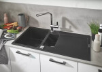 GROHE - Dřezy Kompozitní dřez K500 s automatickým odtokem, 1000x500 mm, granitová černá 31646AP0