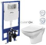 JIKA předstěnový instalační 8 cm systém bez tlačítka + WC CERSANIT CLEANON CARINA + SEDÁTKO H894652 X CA3