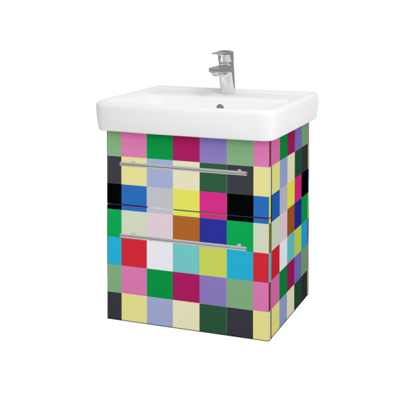 Dřevojas - Umyvadlová skříňka Q MAX SZZ2 55 - Individuální odstín dle RAL/NCS / Úchytka T02 / Individuální odstín dle RAL/NCS 149253B