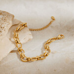 Pozlacený náramek Flavia Gold - chirurgická ocel, Zlatá 16 cm + 5 cm (prodloužení)