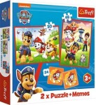 Trefl Puzzle Tlapková patrola v akci / 30+48 dílků+pexeso - Trefl