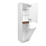 Koupelnová skříňka vysoká s košem na prádlo SAT Fusion 40x149x33 cm bílá mat SATFUSIONV40WK SATFUSIONV40WK