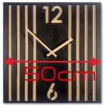 DumDekorace Designové nástěnné hodiny LAMELE 50 x 50 cm