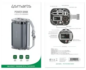 4smarts Lucid Ultra 40000mAh šedá / Powerbanka / 100W / PD / IP67 / LCD displej (540100)
