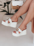 Dámské žabky na platformě PLATSIMA white FashionStreet ZY0758 40