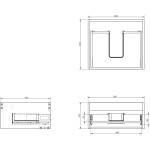 MEXEN/S - Orio koupelnová skříňka pod umyvadlo 50 cm s deskou, 1 šuplík, šedá mat 91A10-05023-1-BFC62
