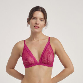 Dámská krajková podprsenka bez kostic DIM ROMANCE TRIANGLE WIREFREE BRA - DIM - červená M