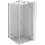 MEXEN/S - Lunar T sprchový kout dveře křídlové pravá 90 x 90, transparent, zlato 834T-090-090-50-00-P
