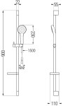 MEXEN/S - Kama DF05 SET umyvadlová baterie + sprchová s příslušenstvím , chrom 72504DF05-00