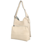 Trendy dámská koženková kabelka na rameno Karix, krémová