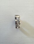 Korálek z nerezové oceli - platinový - psí tlapka - 14 x 14 x 4,5 mm - 1 ks