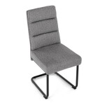 Židle jídelní, taštičkové pružiny v sedáku, madlo na opěráku, světle šedá látka, černý kov