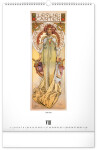 Nástěnný kalendář 2026 NOTIQUE - Alfons Mucha, 33 x 46 cm