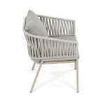 Zahradní židle, kov, polyratan, béžová, AZC-S1430 CRM