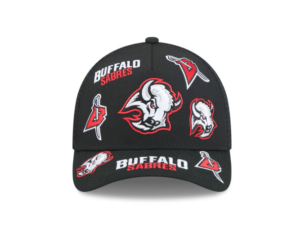 New Era Pánská kšiltovka Buffalo Sabres NHL 9FORTY M-Crown A-Frame Trucker All Over černá
