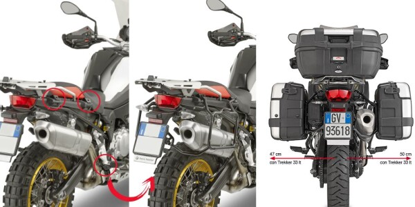 Plr5127 trubkový nosič Bmw F 750/850 GS (18-23)/F 900 Gsa (24) Easy Fit pro boční kufry - Demont.