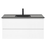 Koupelnová skříňka s keramickým umyvadlem SAT B-Way 99x50x45 cm bílá lesk BWAY2100WU4B2B BWAY2100WU4B2B