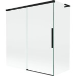 MEXEN/S - Rox L vanová zástěna 2-křídlová posuvná 150 + 70 x 150, transparent, černá 8C9L-150-070-70-00
