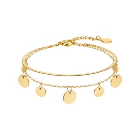 Dvojitý náramek Estelle Gold - chirurgická ocel, Zlatá 16 cm + 4 cm (prodloužení)