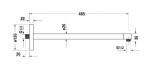 DURAVIT - Příslušenství Sprchové rameno, 49 cm, chrom UV0670021000